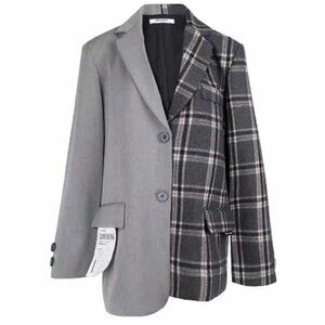 13De Marzo Plaid Blazer Jacket Grey